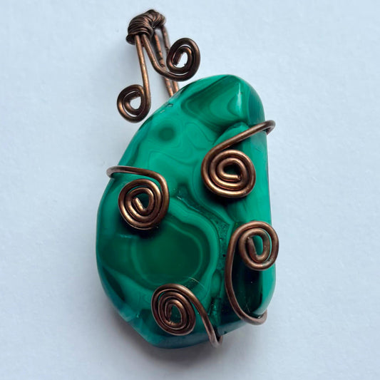 Malachite Copper-Wrapped Pendant