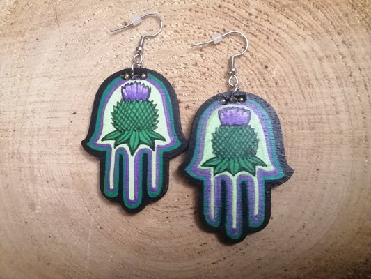 Thistle Hamsa Earrings